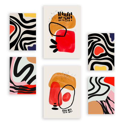 Set de 6 Láminas Nacnic Jazzy Arts 1 en Resúmenes Coloridos
