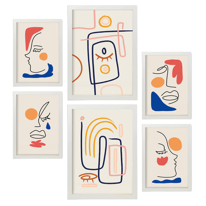 Nacnic Set de 6 Laminas de Arte Abstracto Femenino Jazzy Arts 2