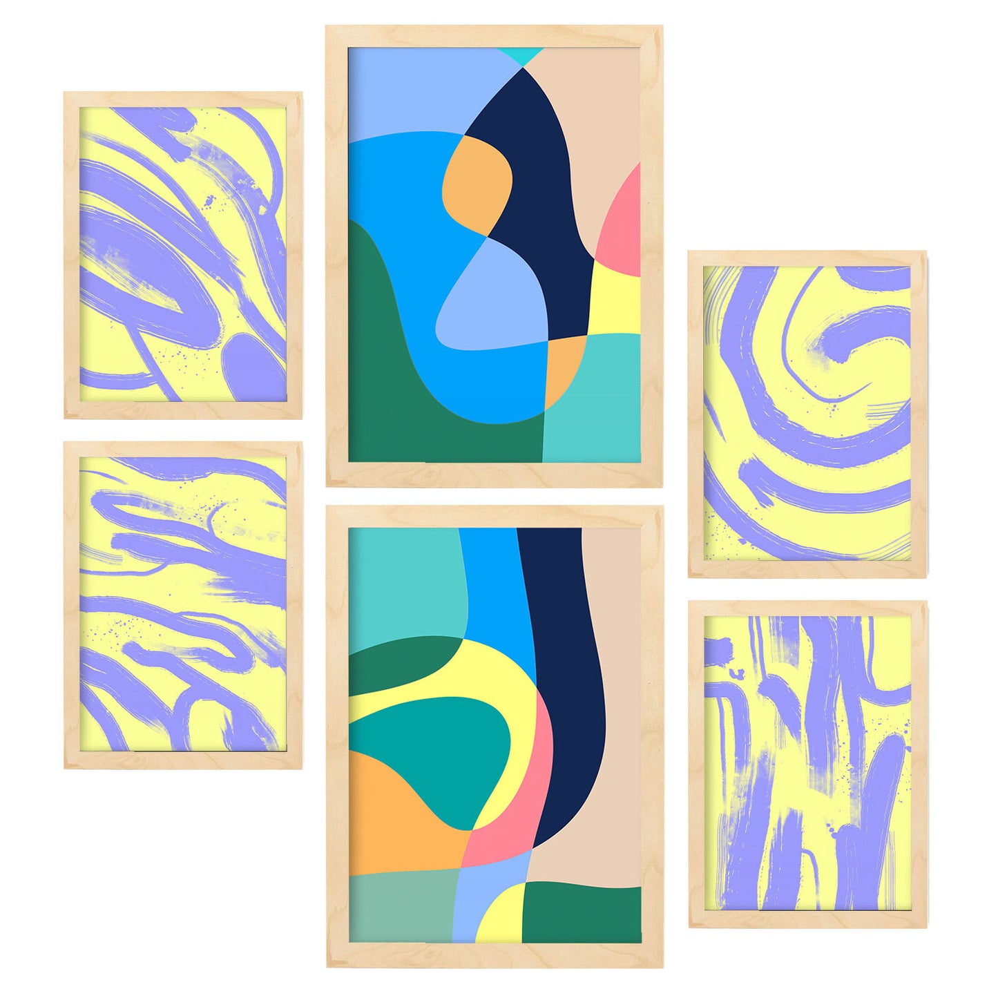 Nacnic Set de 6 Láminas de Artes sin Viento en Colores Resúmenes