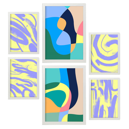 Nacnic Set de 6 Láminas de Artes sin Viento en Colores Resúmenes