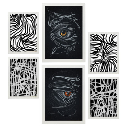 Nacnic Set de 6 Láminas de Amantes Abstractos Estampados Decorativos