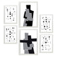 Nacnic Set de 6 Láminas Abstractas en Blanco y Negro