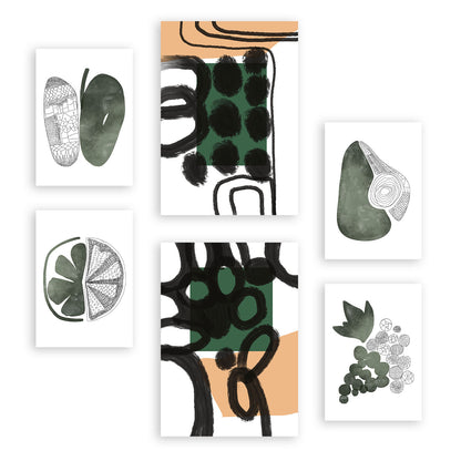 Nacnic Set de 6 Láminas de Verduras de Balas en Abstracto de Flores
