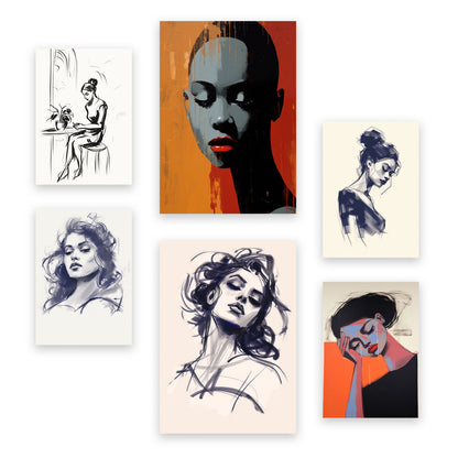 Nacnic Set de 6 Posters Seductores de Damas Estampados Decorativos