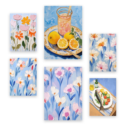 Nacnic Set de 6 Láminas Verano Azul de Amantes de la Comida