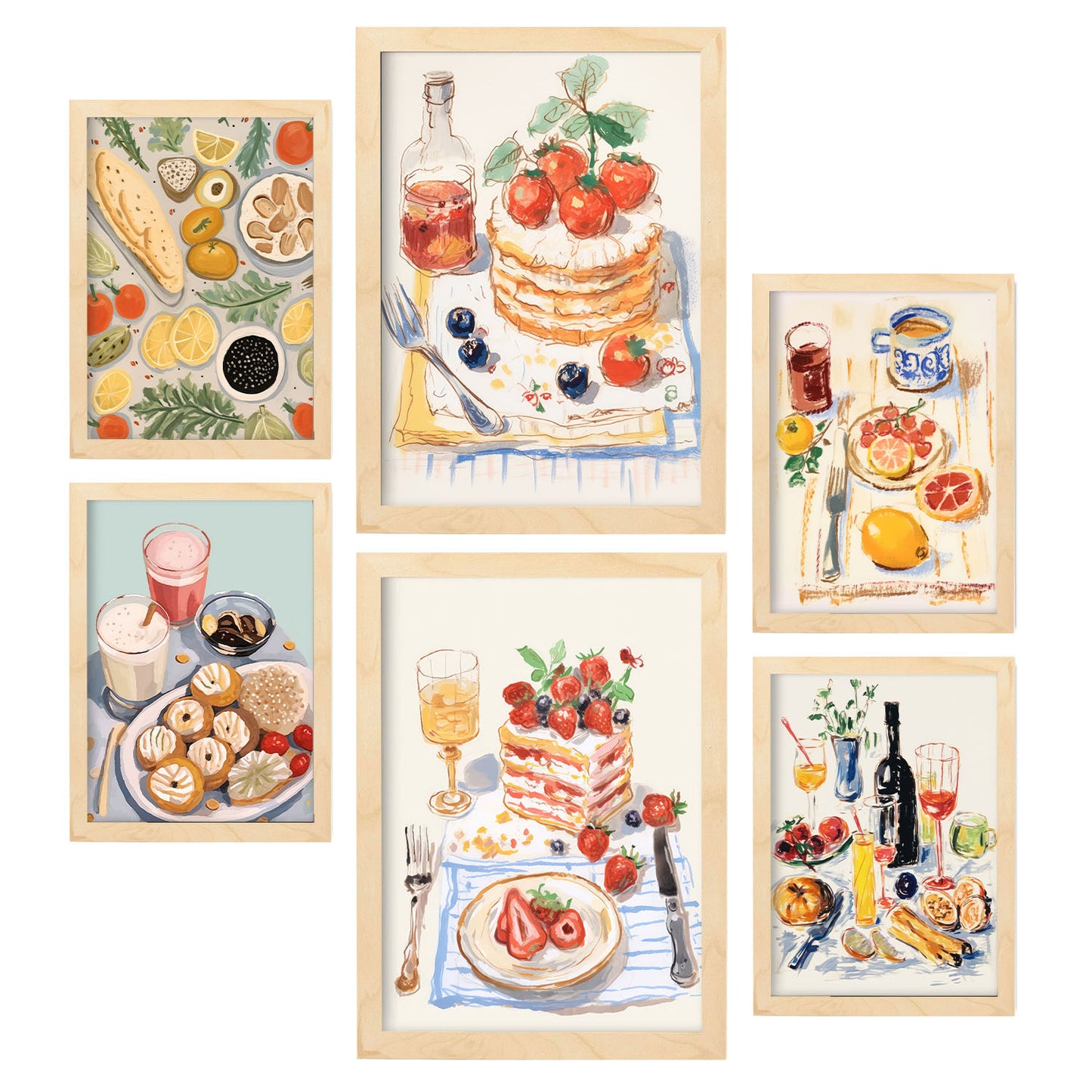 Nacnic Set de 6 Láminas de Postres para Amantes de la Comida