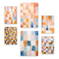 Nacnic Set de 6 Posters Mosaico Naranja y Azul 2 para Sala de Estar y Dormitorio