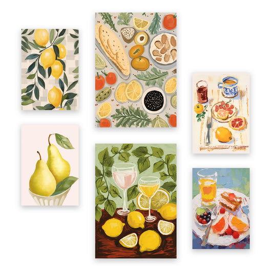 Nacnic Set de 6 Láminas de Limones y Mermelada para Amantes de la Comida