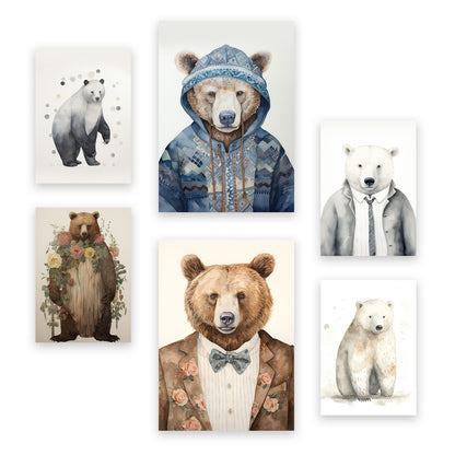 Nacnic Set de 6 Láminas de Trajes de Oso para Guardería