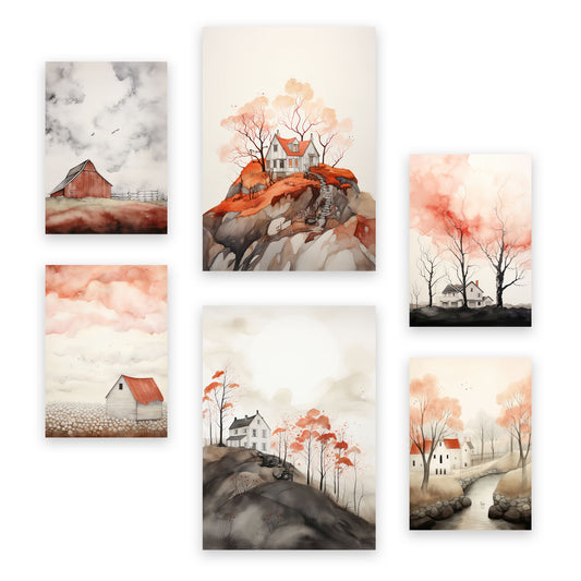 Nacnic Set de 6 Láminas Ciudad Naranja