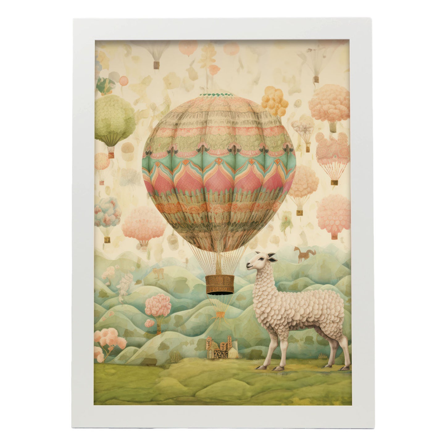 Nacnic Harri Sheep_ Lamina. En Impresiones de guardería con globo aéreo. Estampados decorativos estéticos para su sala de estar, dormitorio, hogar