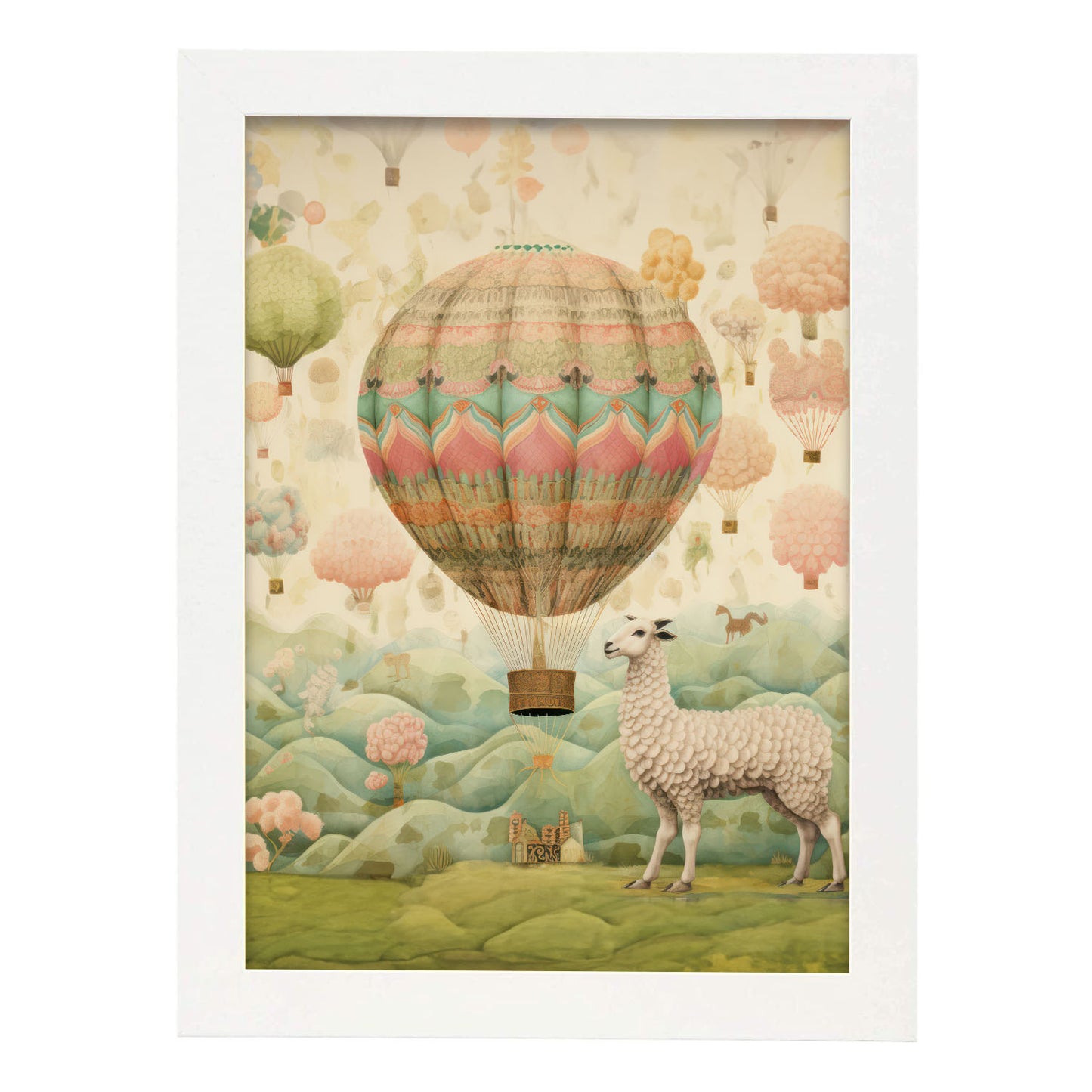 Nacnic Harri Sheep_ Lamina. En Impresiones de guardería con globo aéreo. Estampados decorativos estéticos para su sala de estar, dormitorio, hogar