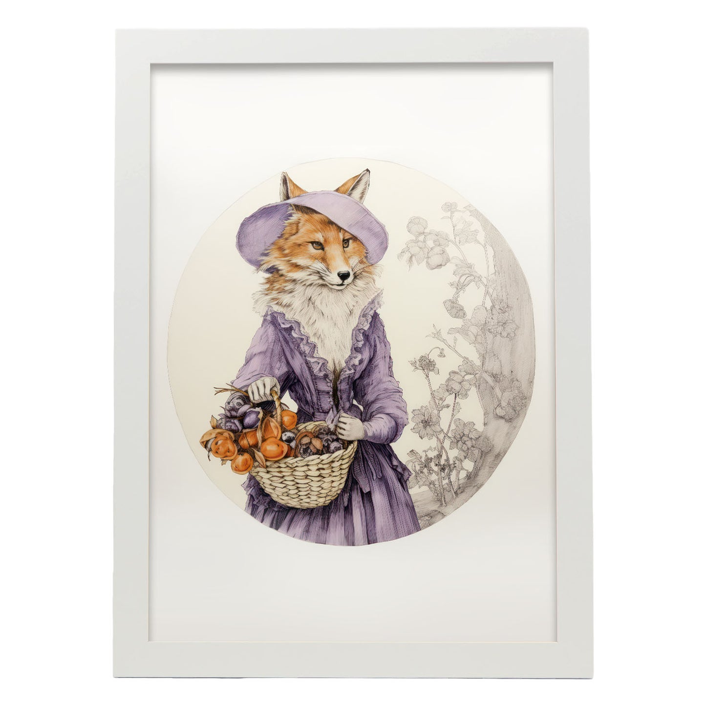 Nacnic Foxy Fox 1 Lamina. En Animales en guardería de ropa. Estampados decorativos estéticos para su sala de estar, dormitorio, hogar